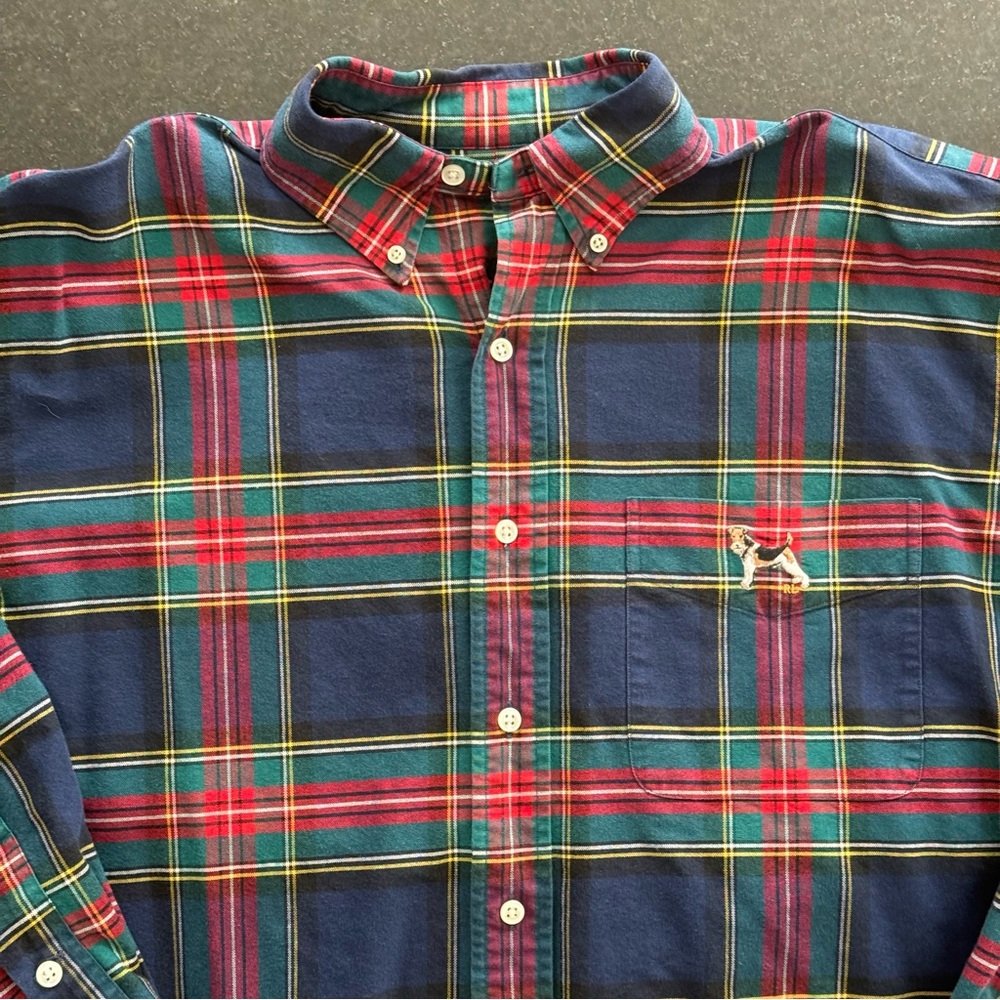 Vintage (1990s?) Ralph Lauren Blake plaid 100% cotton button up shirt sz Medium - Picture 3 of 12